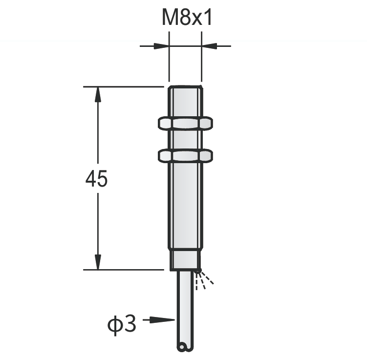  M8螺紋型電容式齊平接近傳感器