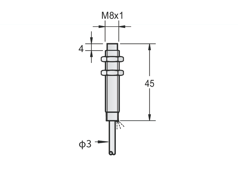  M8螺紋型非齊平電容式接近傳感器