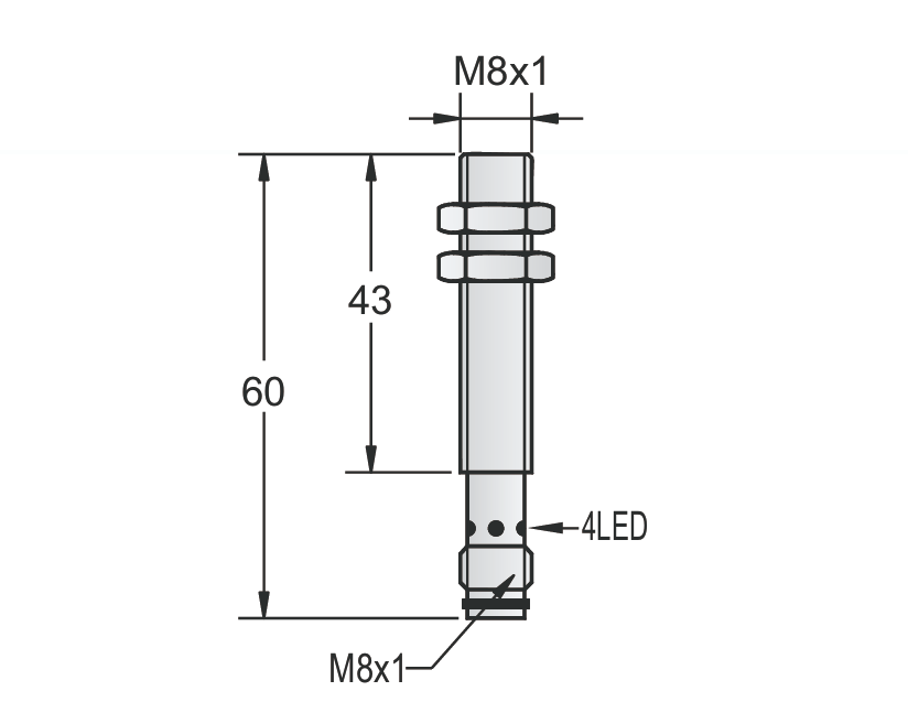 M8電容式接近傳感器齊平-插件式