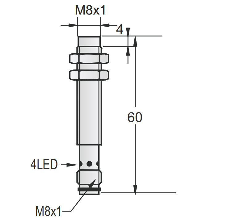  M8電容式傳感器非齊平-插件式