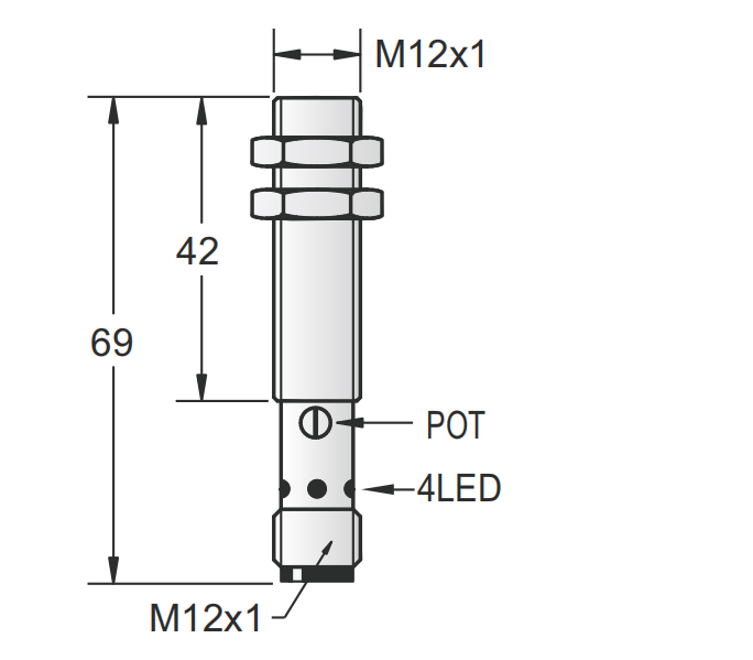 M12金屬電容式接近傳感器-齊平