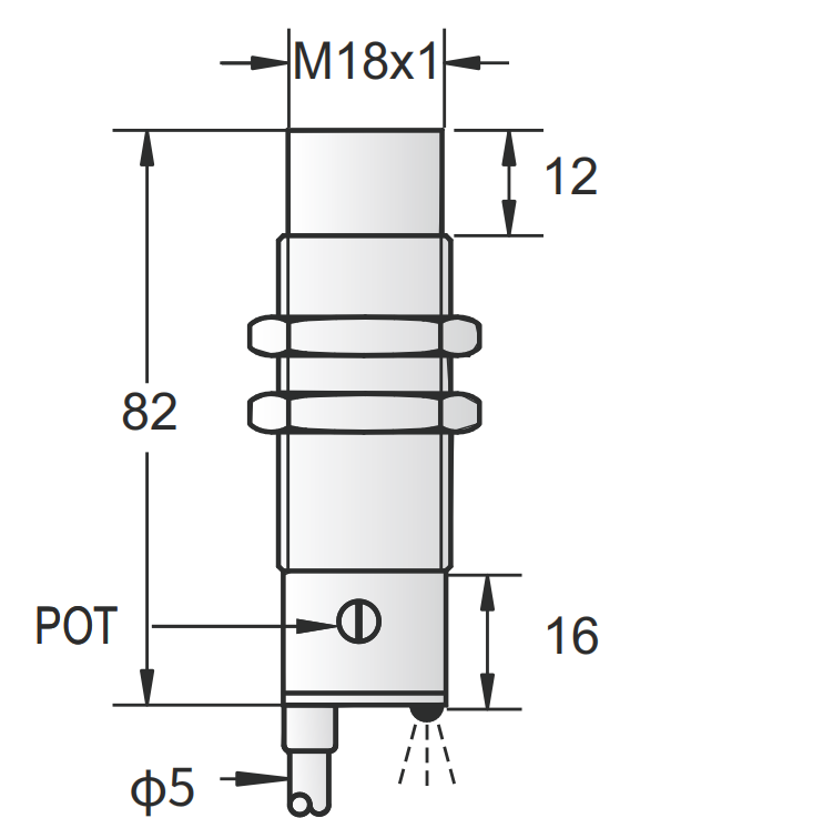 M18金屬電容式接近傳感器-非齊平