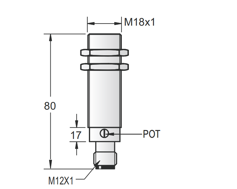 M18金屬電容式傳感器-齊平插件式