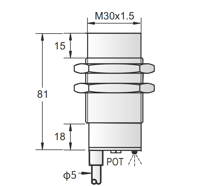 M30金屬電容式傳感器非齊平