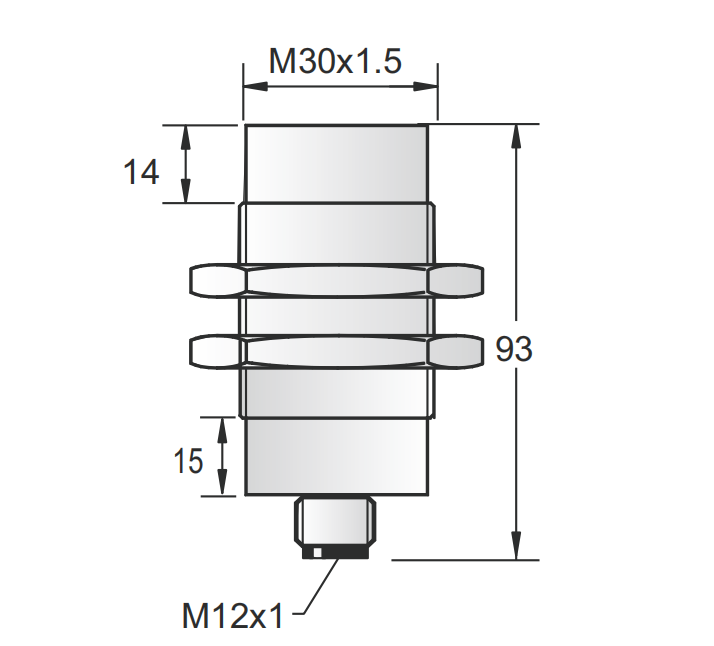 M30金屬電容式傳感器-非齊平插件式